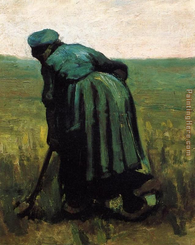 Peasant Woman Digging painting - Vincent van Gogh Peasant Woman Digging art painting